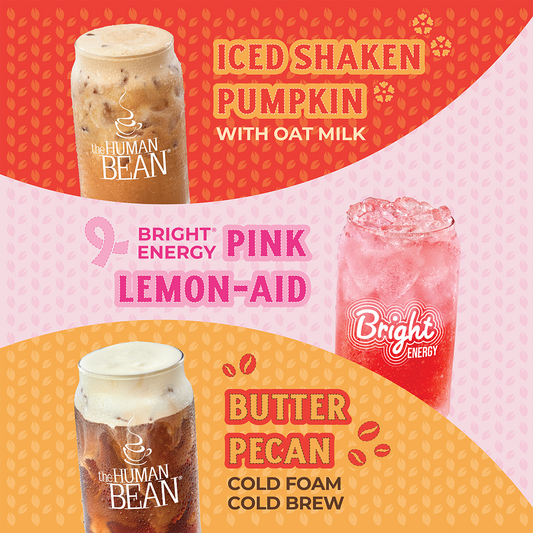 The Human Bean Unveils Colorful Fall Sips (with Special Pink Drink)