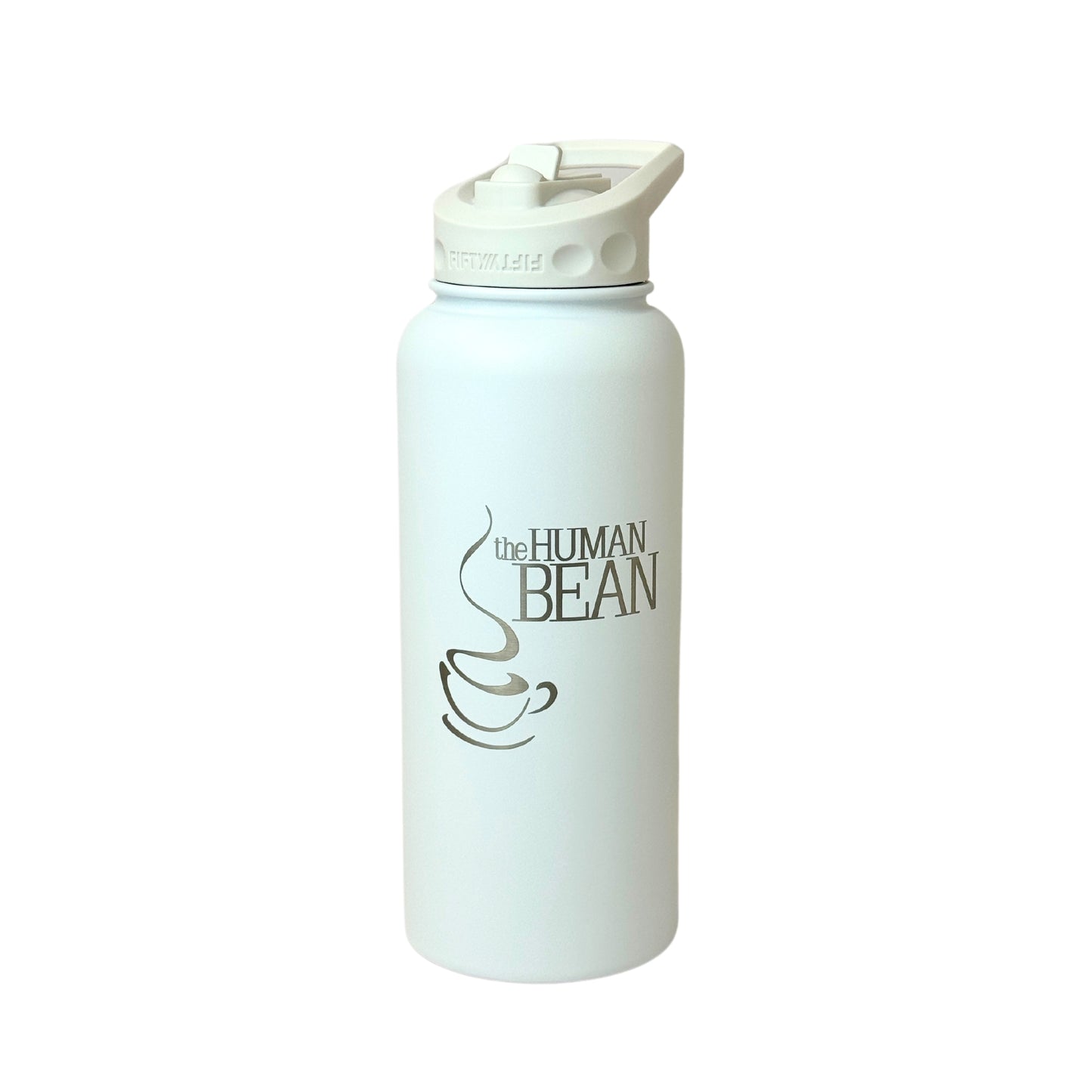 The Human Bean 34 oz Fifty fifty Bottle - White