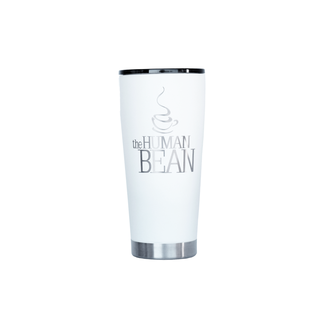 The Human Bean Fifty Fifty 20 oz Tumbler - White