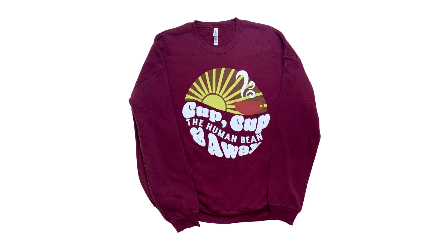 Cup, Cup & Away Deep Maroon Crewneck