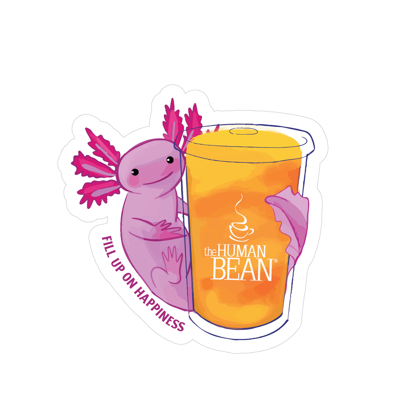 The Human Bean Axolotl Sticker