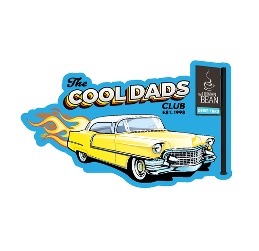 Cool Dads Club Sticker with retro car
