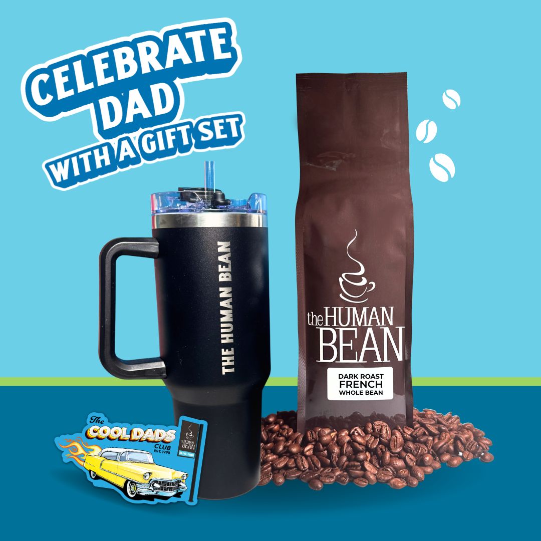 Black Tumbler with 1 lb. Coffee and Cool Dad sticker