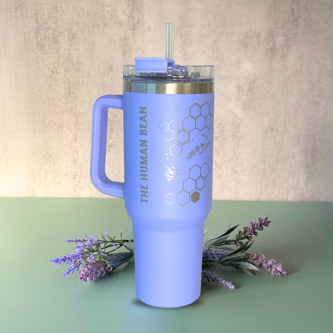 40 oz Lavender & Bees Tumbler with Handle