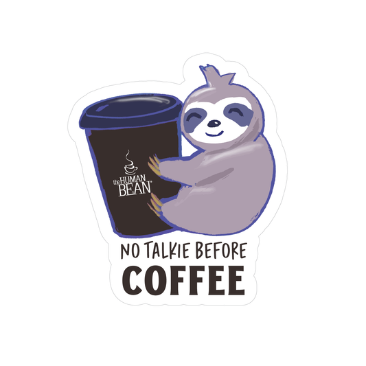 No Talkie Before Coffee Sloth Sticker