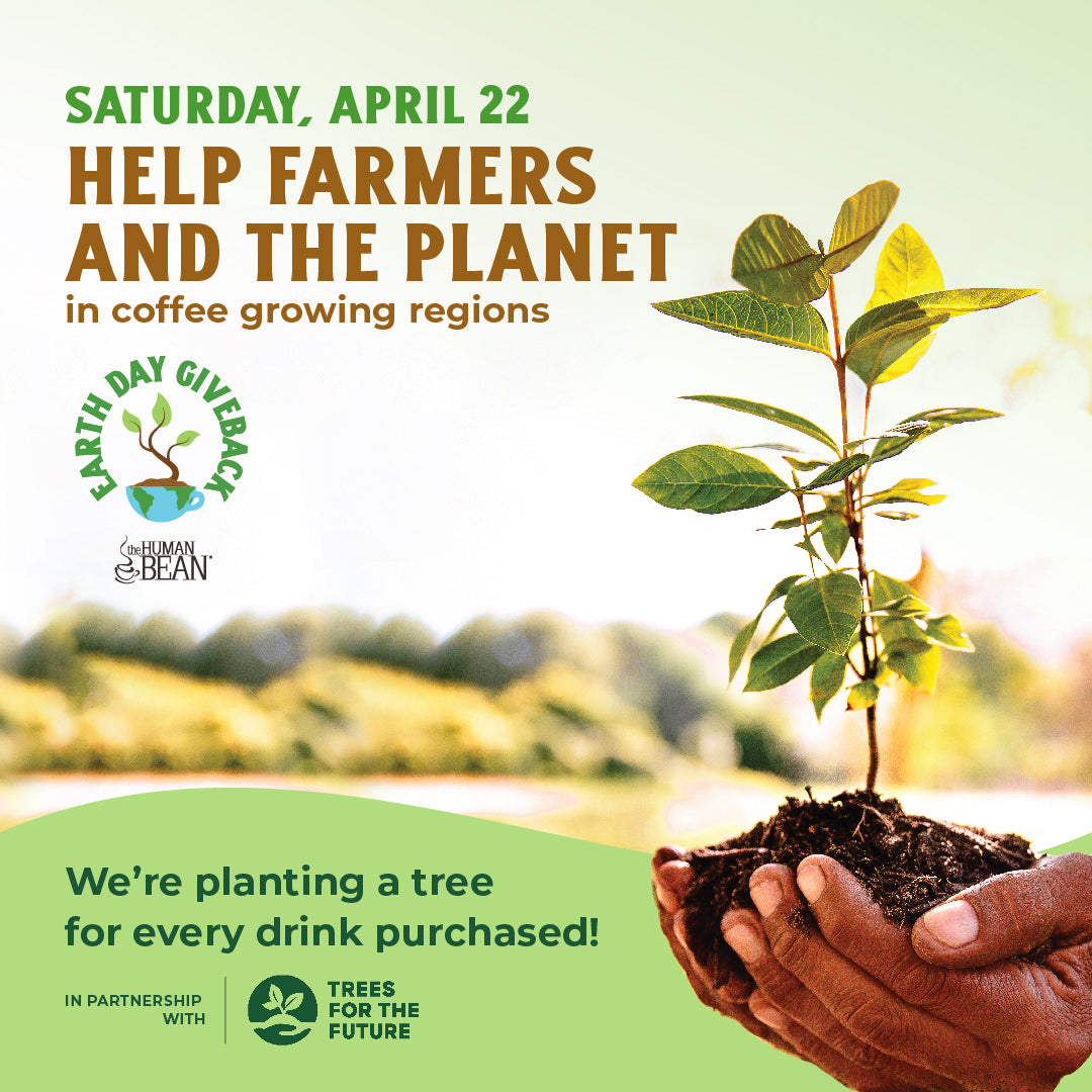 The Human Bean Earth Day Giveback plant trees 