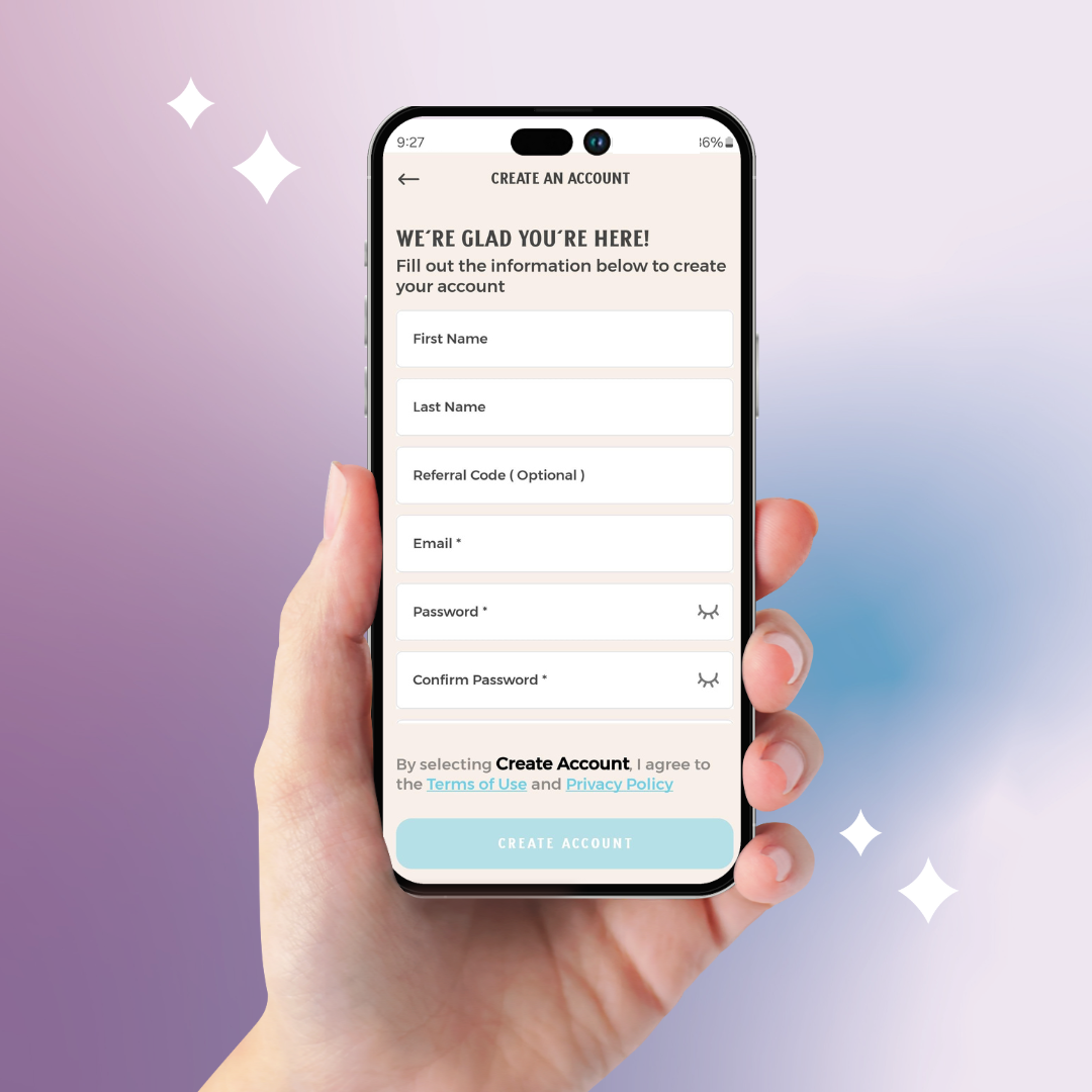 The Human Bean Rewards App Sign Up Screen