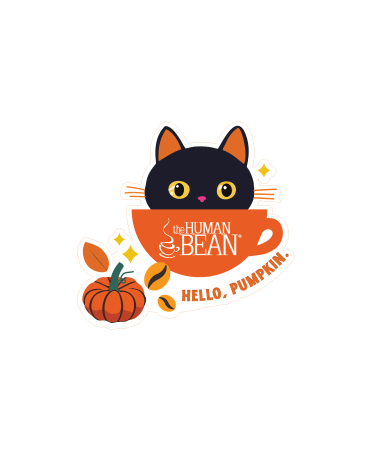 Hello Pumpkin Cat Sticker